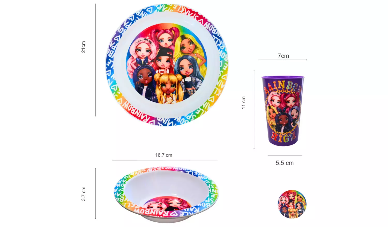Zak Rainbow High Kids Plastic Dinner Set