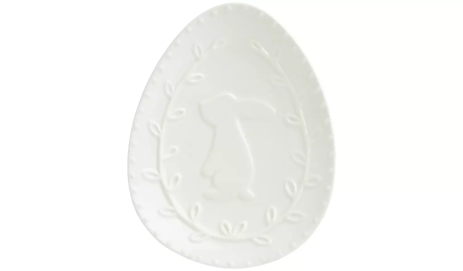 Home Bunny Egg Shaped Ceramic Side Plate -White
