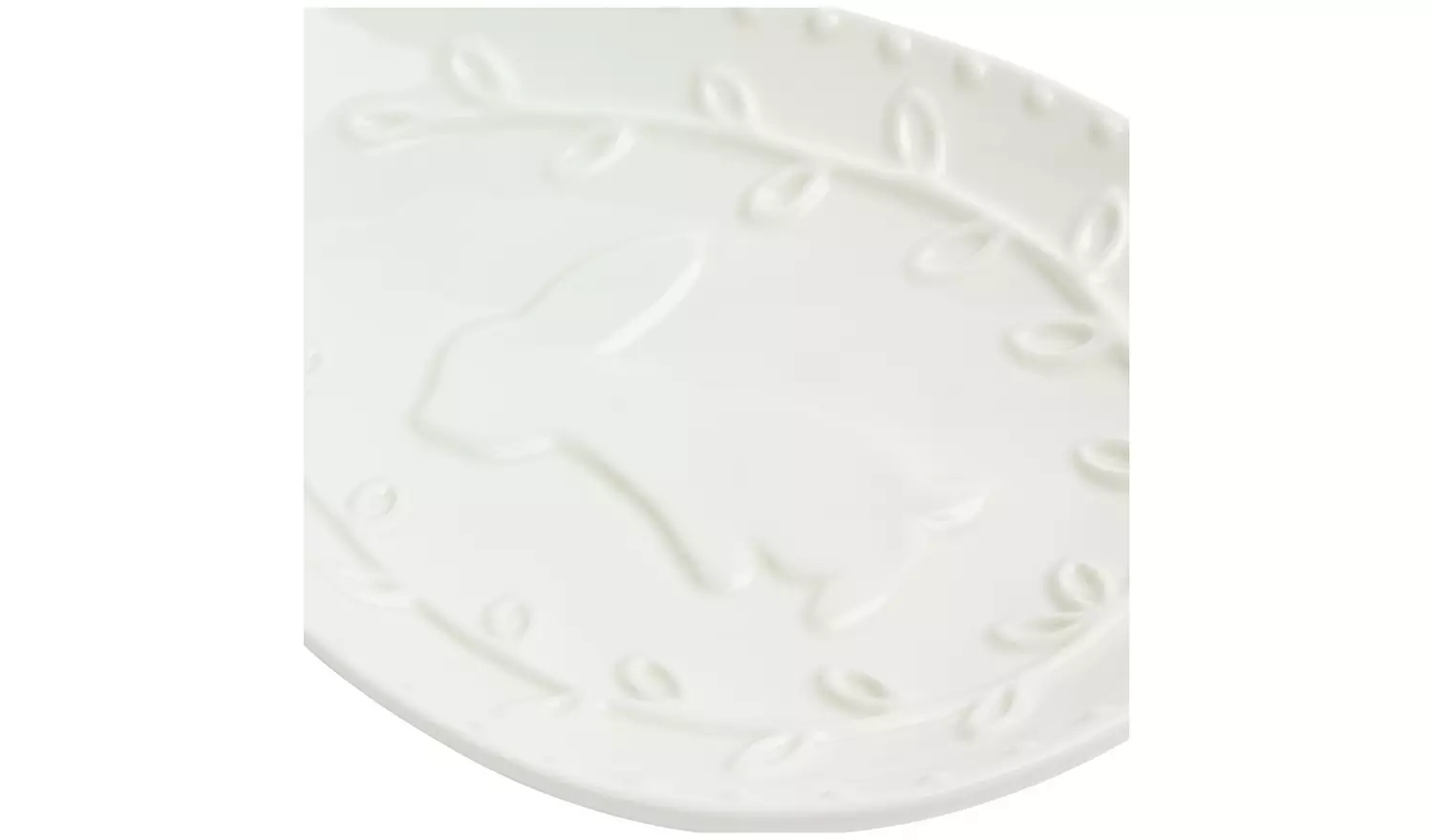 Home Bunny Egg Shaped Ceramic Side Plate -White