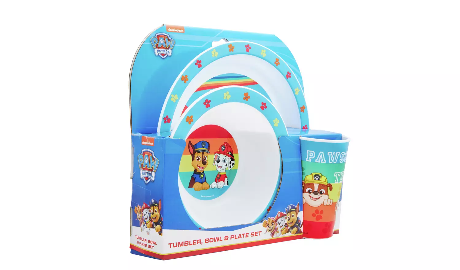 PAW Patrol Rainbow Kids Plastic Diner Set - Blue