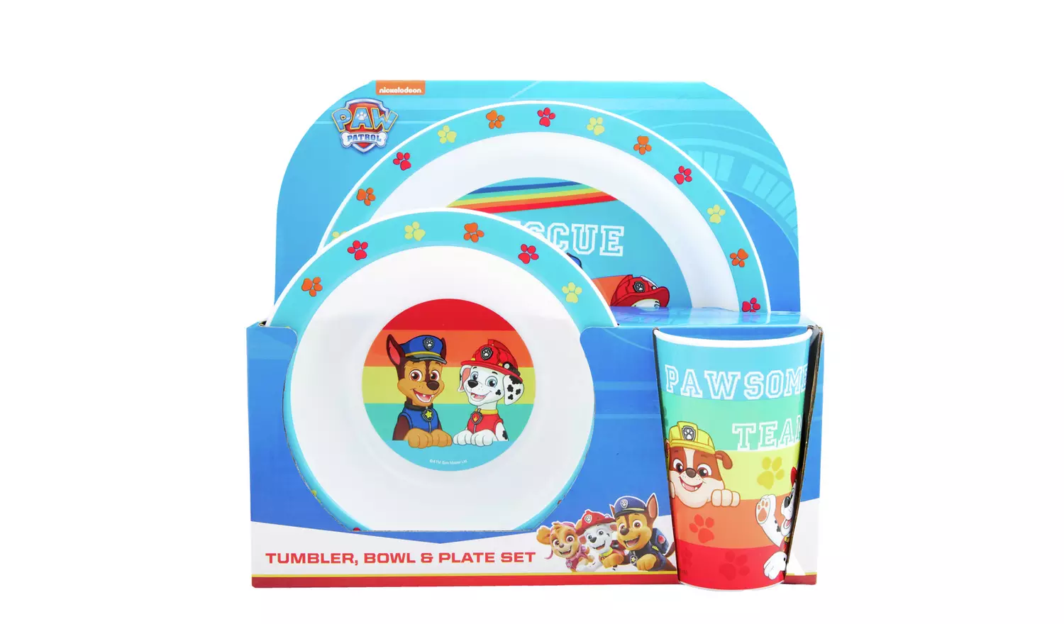 PAW Patrol Rainbow Kids Plastic Diner Set - Blue