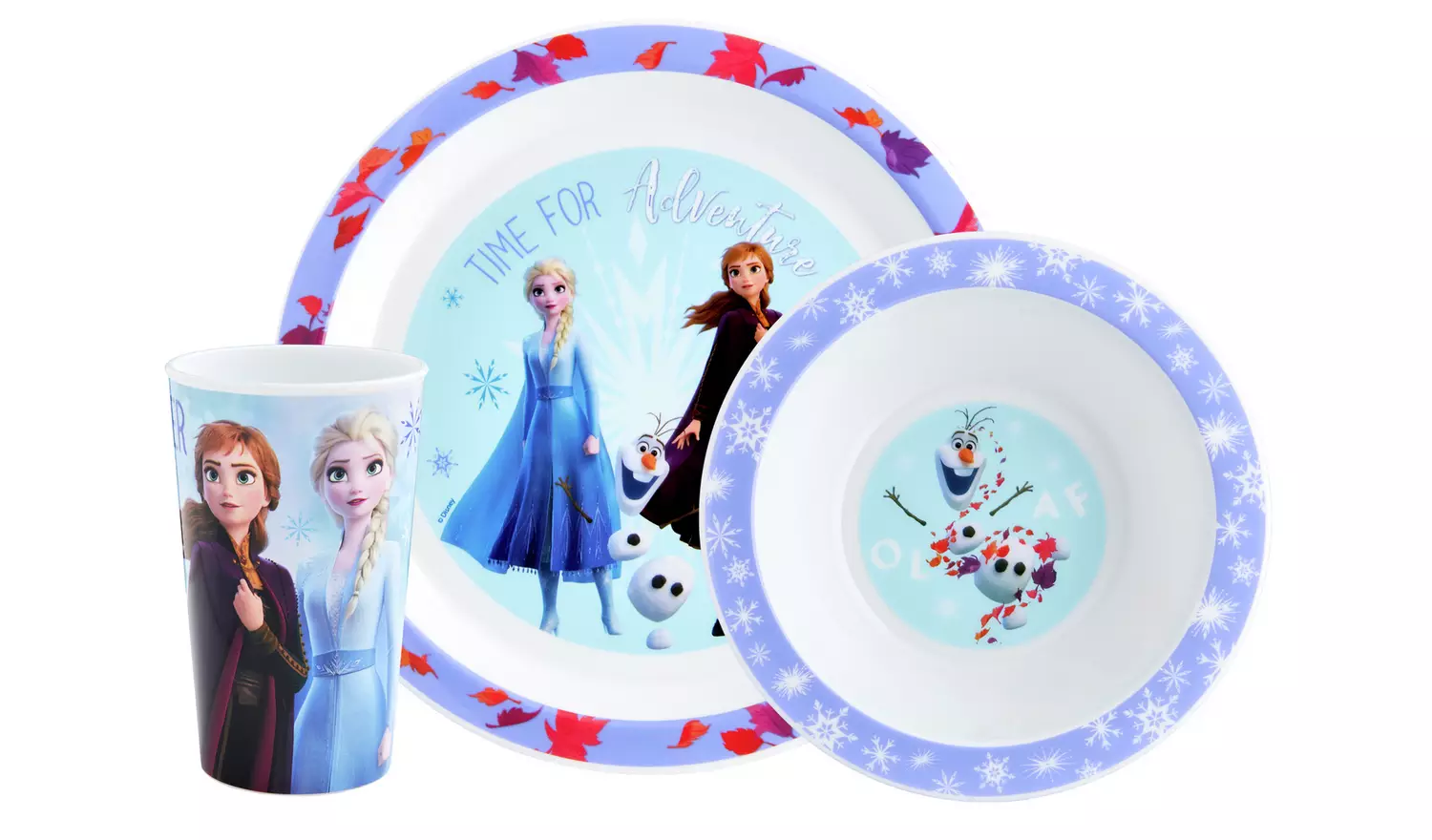 Disney Frozen Kids Plastic Dinner Set - Purple