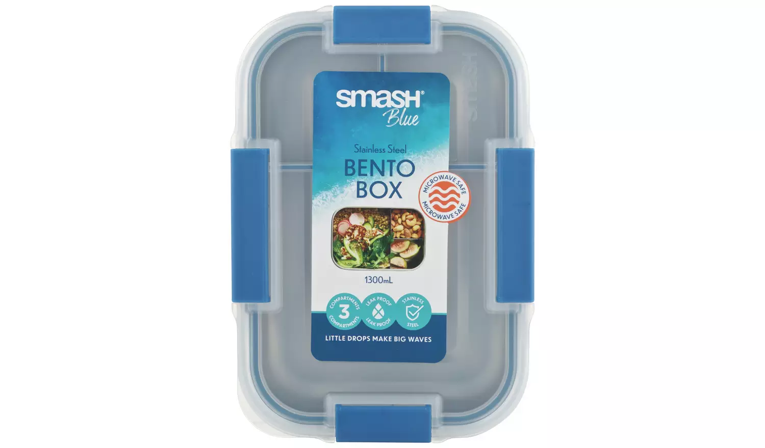 Smash Blue Stainless Steel Bento Lunch Box