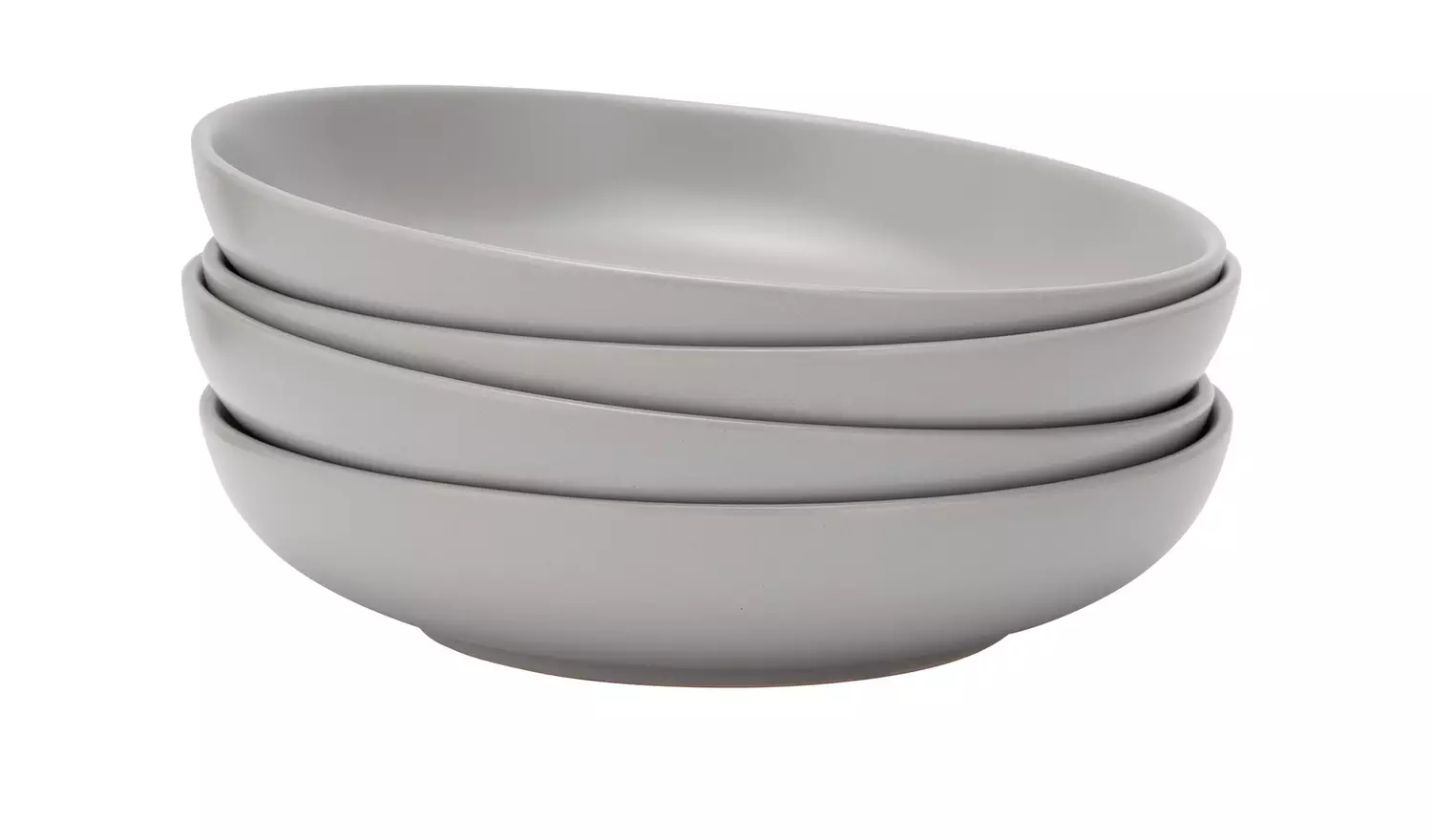 Habitat Brights 4 Piece Stoneware Pasta Bowls - Matt Grey