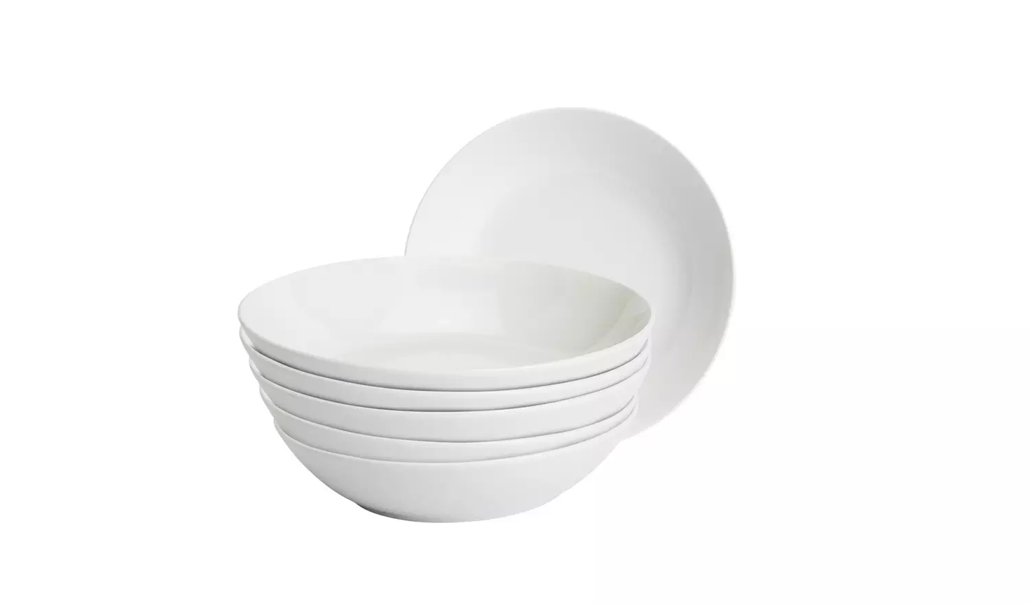 Home Essentials 6 Piece Porcelain Pasta Bowls - White