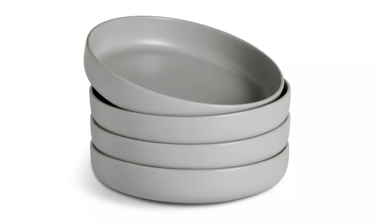 Habitat 4 Piece Stoneware Blates - Matte Grey