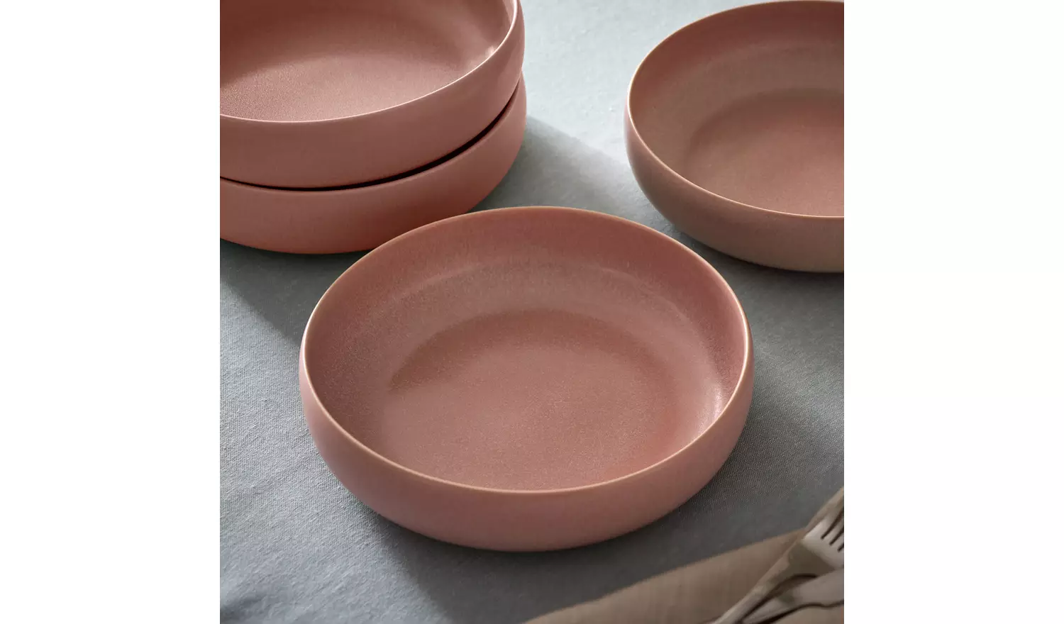 Habitat 4 Piece Reactive Stoneware Pasta Bowls - Pink