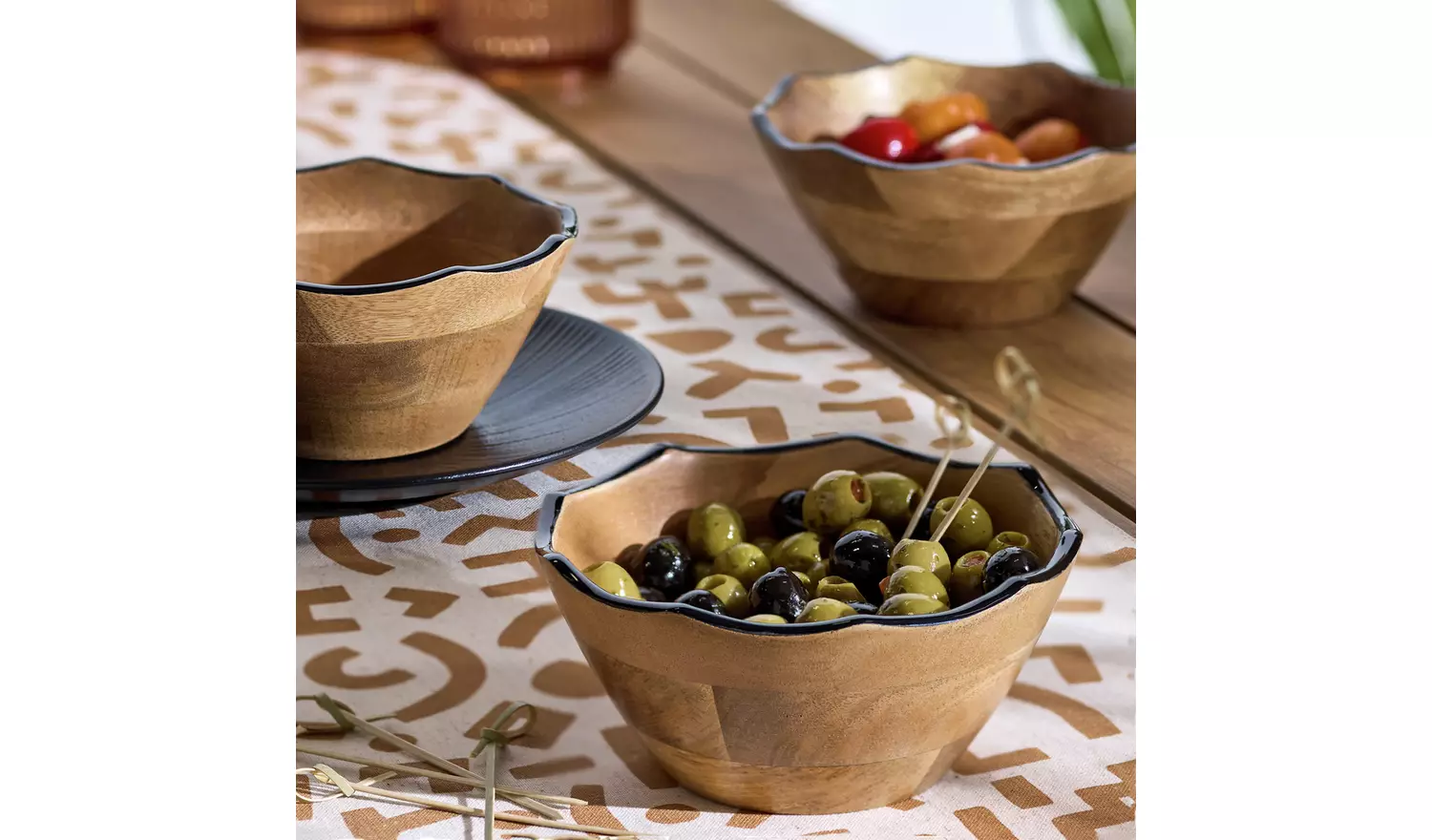 Habitat Natural Wood Wiggle Snack Bowls
