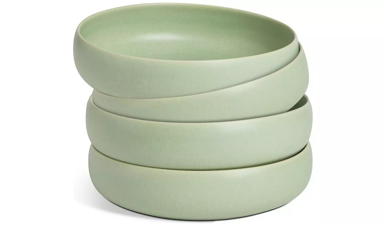 Habitat 4 Piece Reactive Stoneware Pasta Bowls - Green