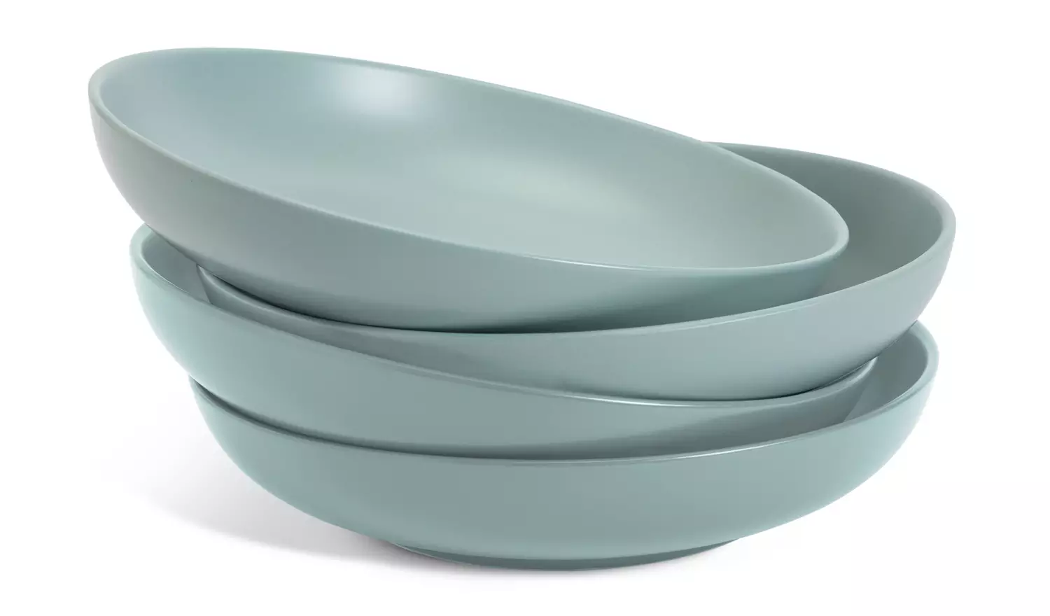 Habitat Matte Glaze 4 Piece Stoneware Pasta Bowl - Duck Egg