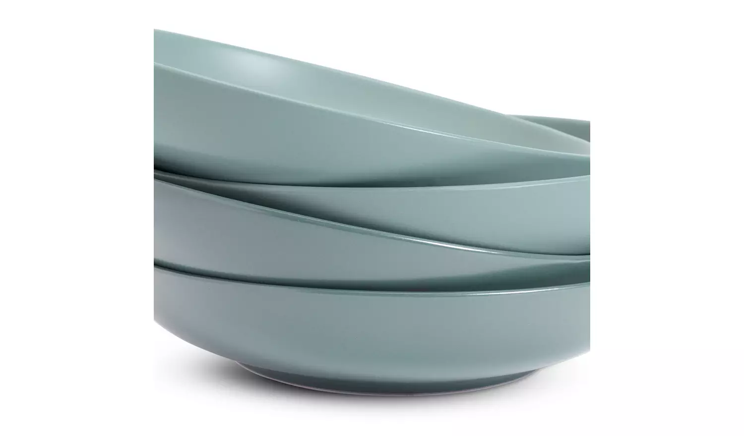 Habitat Matte Glaze 4 Piece Stoneware Pasta Bowl - Duck Egg
