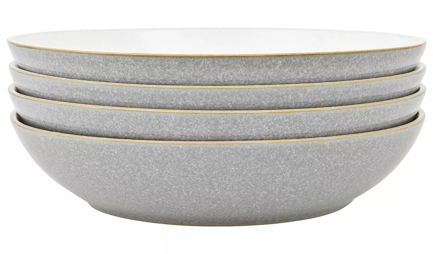 Denby Elements 4 Piece Stoneware Pasta Bowls - Light Grey