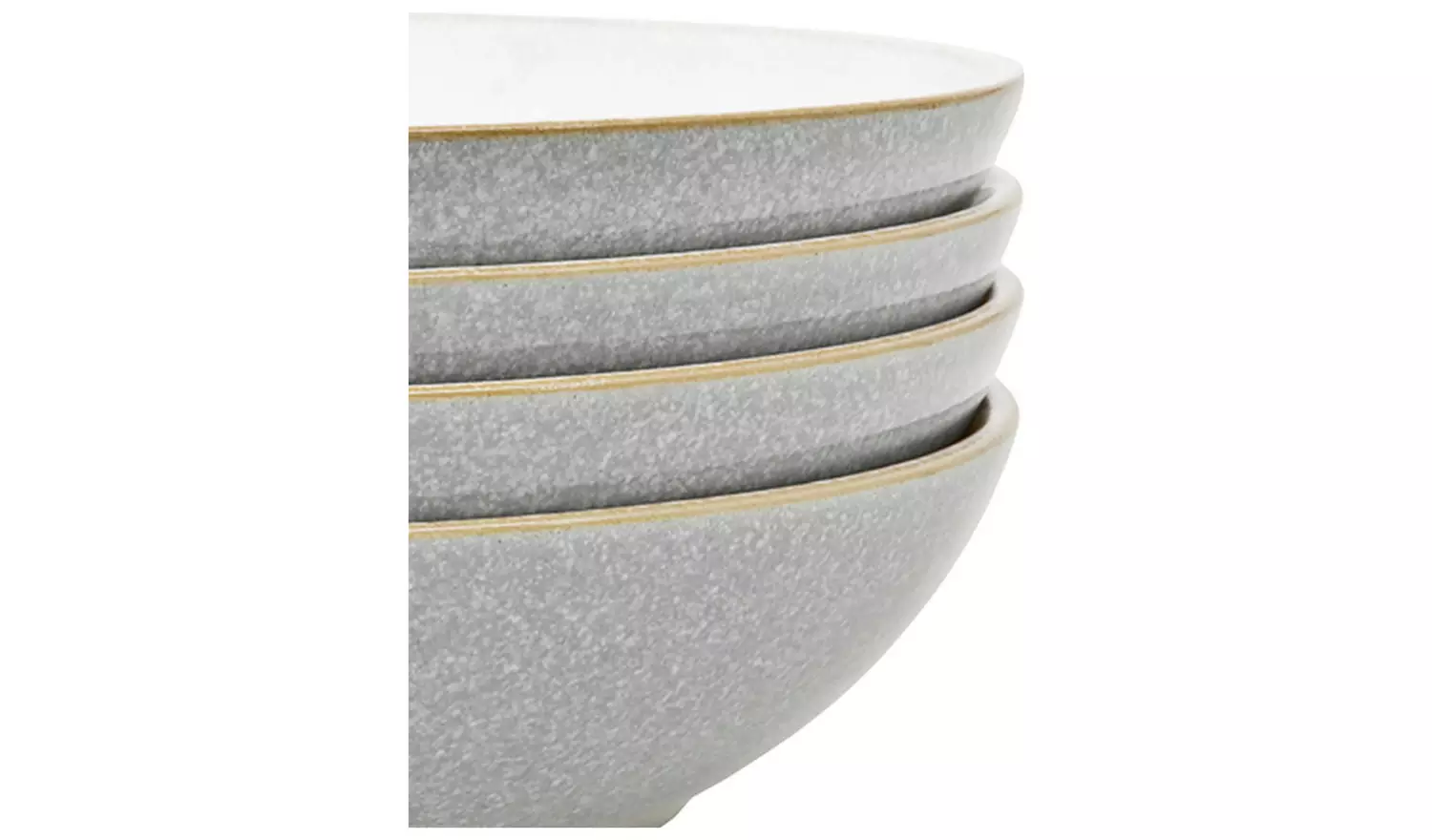 Denby Elements 4 Piece Stoneware Pasta Bowls - Light Grey
