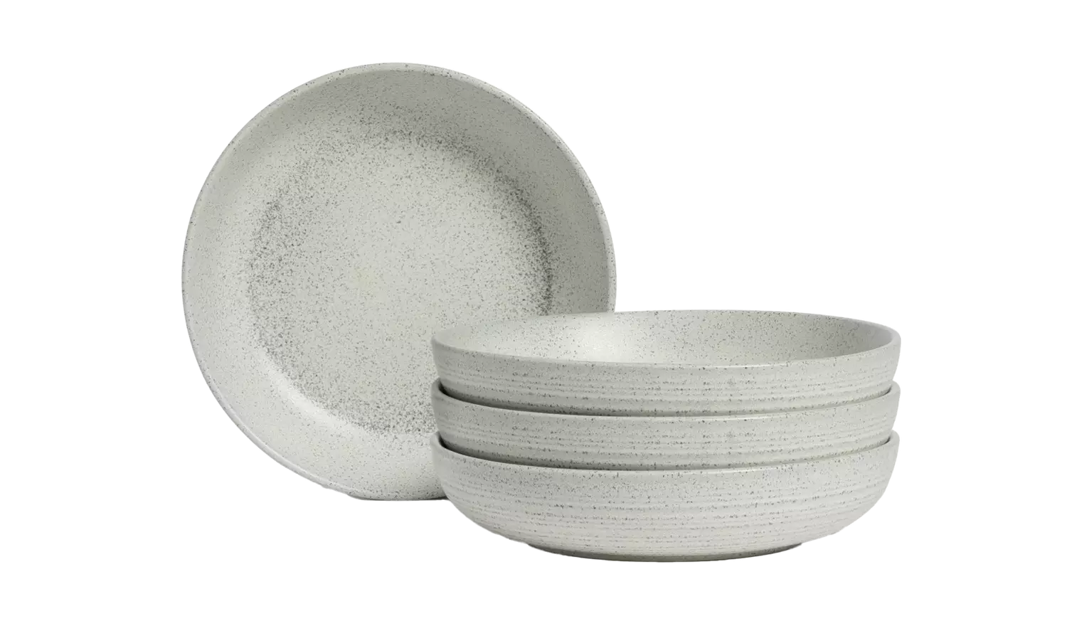 Habitat Textured Ripple 4 Piece Chalk Pasta Bowls - Natural