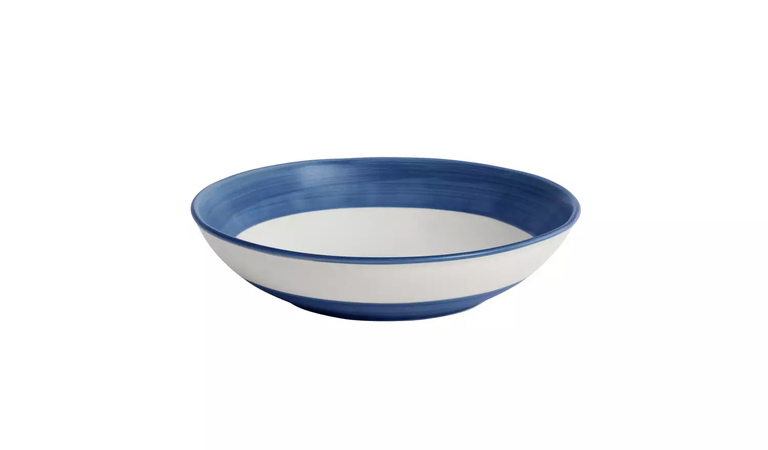 Habitat Artisan Stripe 4 Piece Stoneware Pasta Bowls - Blue