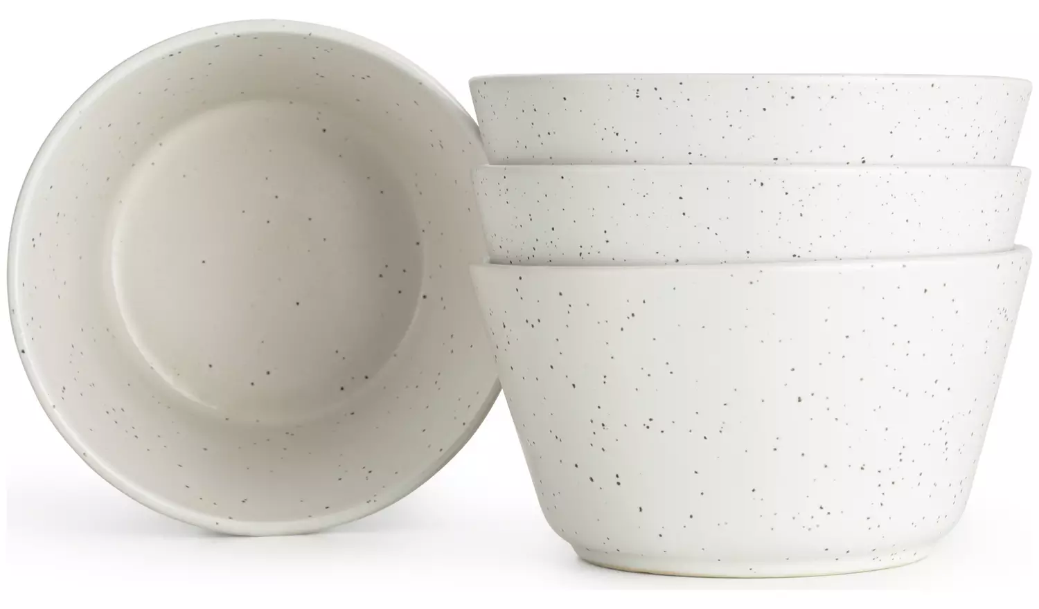 Habitat Addison Set of 4 Stoneware Cereal Bowl - White
