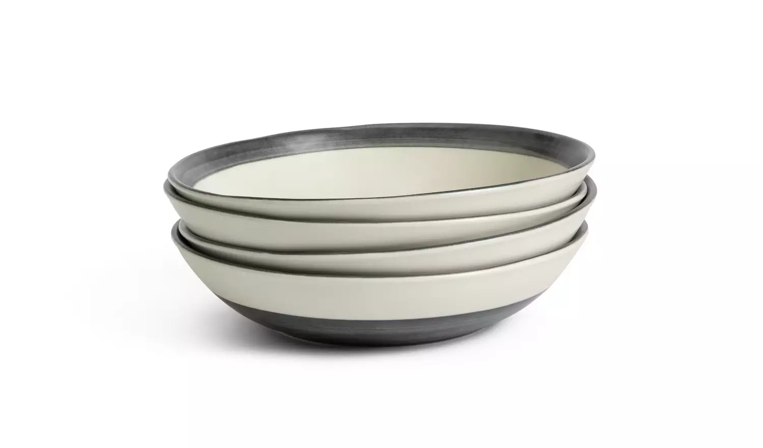 Habitat Stripe 4 Piece Stoneware Pasta Bowl - Blue