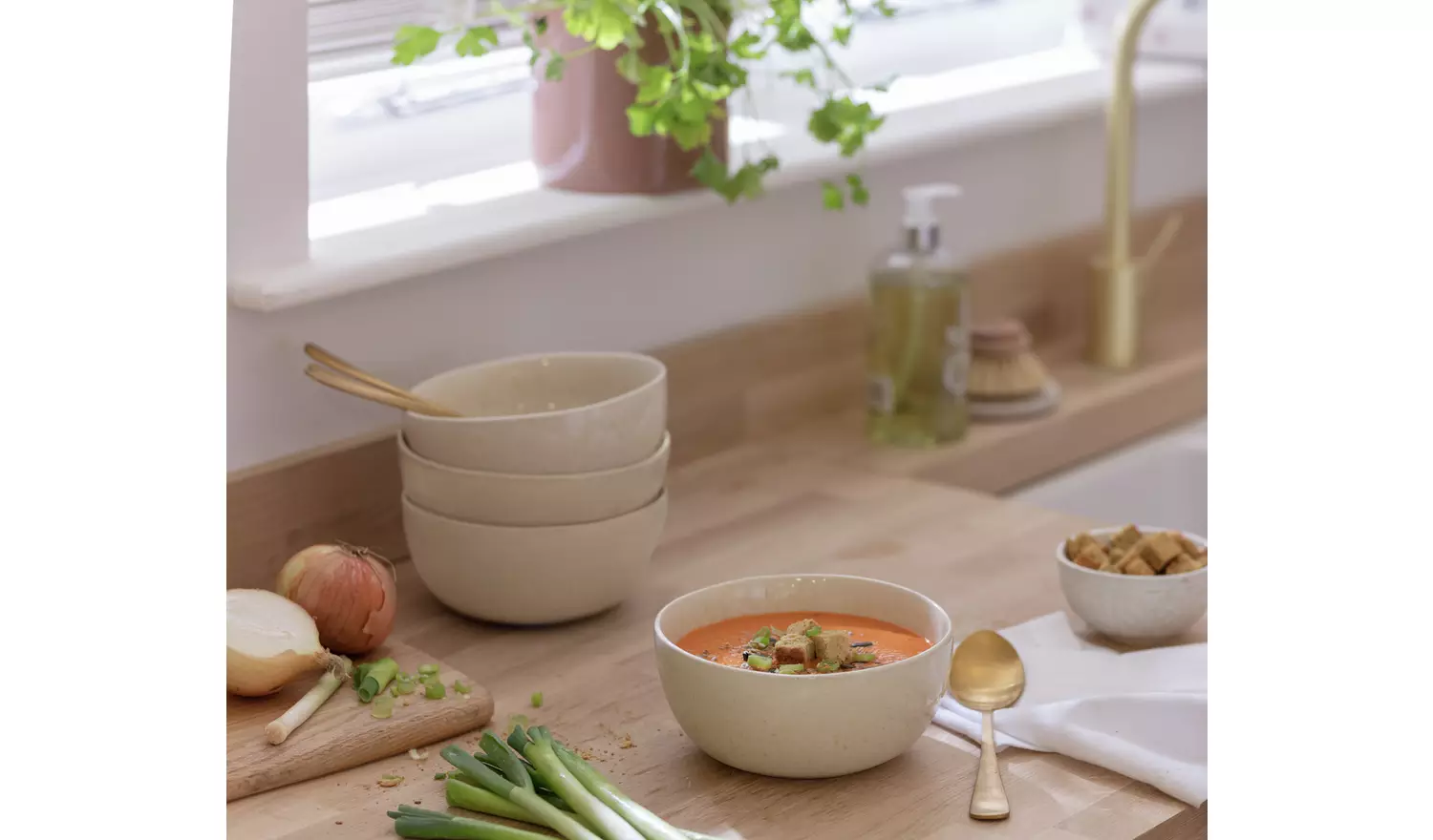 Habitat Evora 4 Piece Cereal Bowl - Natural