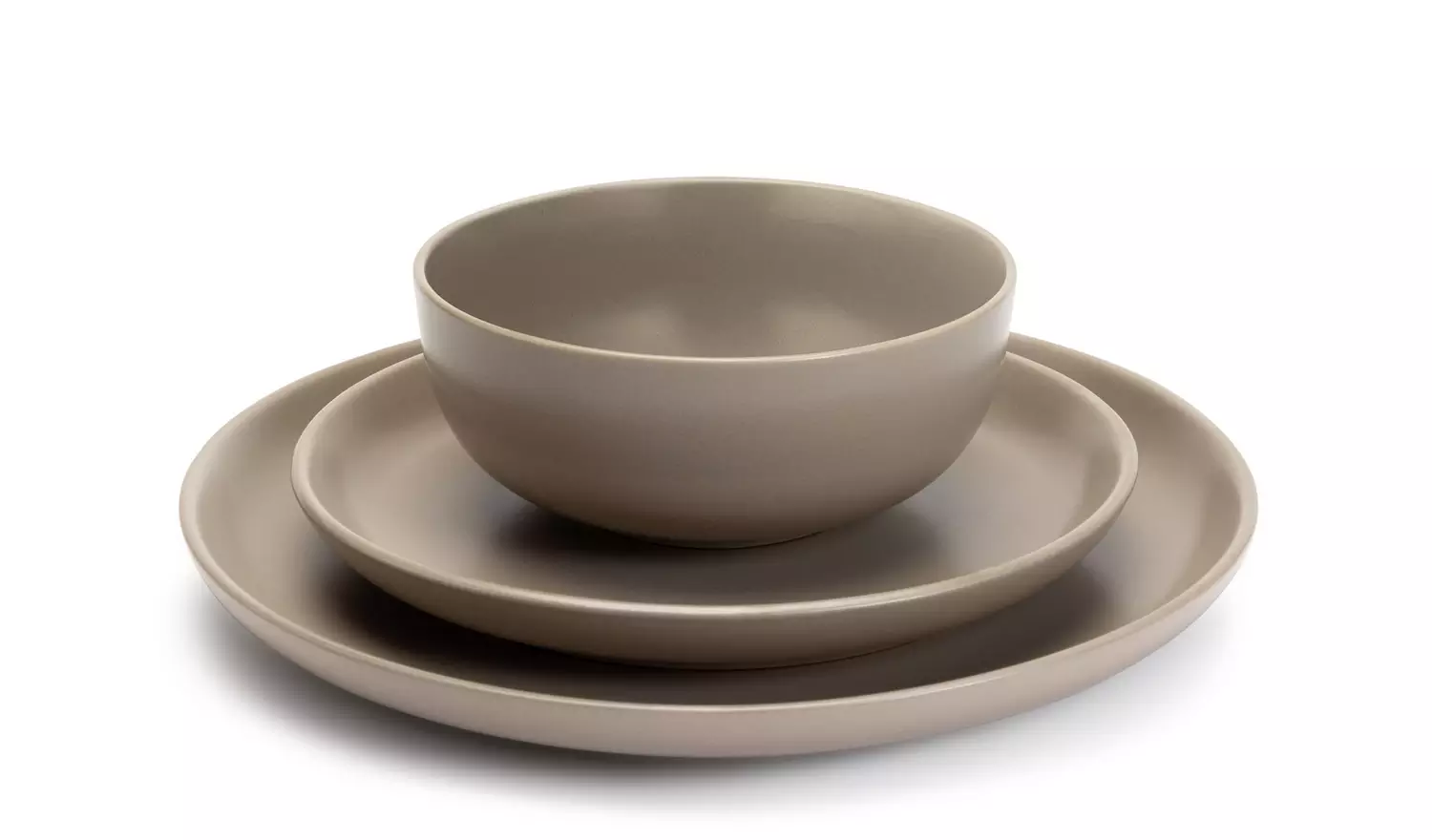 Habitat Mushroom 12 Piece Stoneware Dinner Set - Mushroom