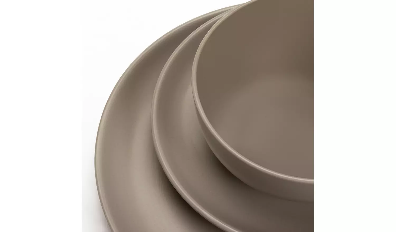 Habitat Mushroom 12 Piece Stoneware Dinner Set - Mushroom