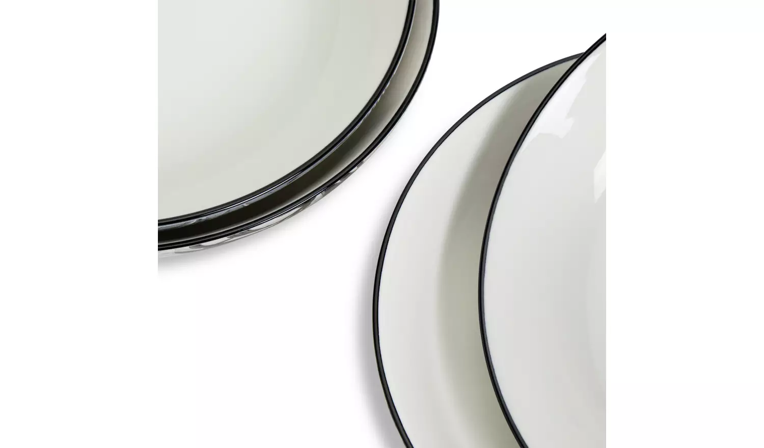 Habitat Monochrome 4 Piece Fine China Pasta Bowl - Grey