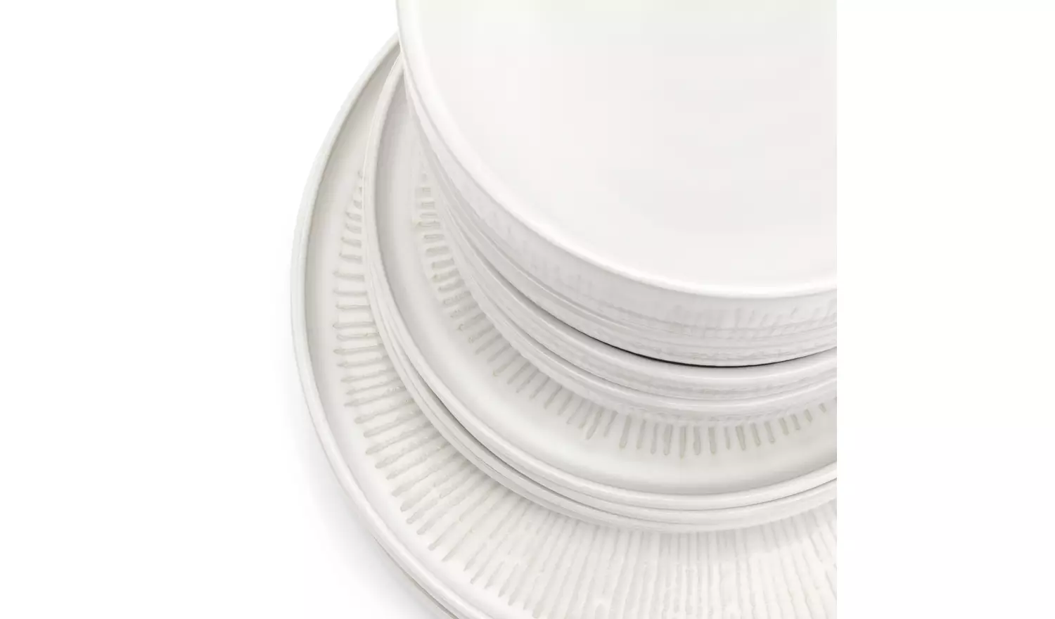 Habitat Wax Resist 12 Piece Stoneware Dinner Set - White