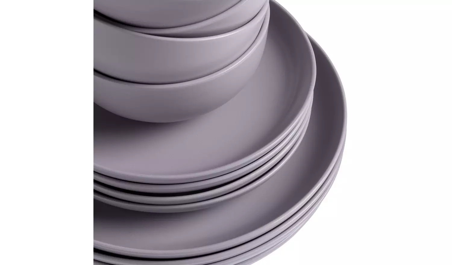 Habitat Matte Glaze 12 Piece Stoneware Dinner Set - Lilac