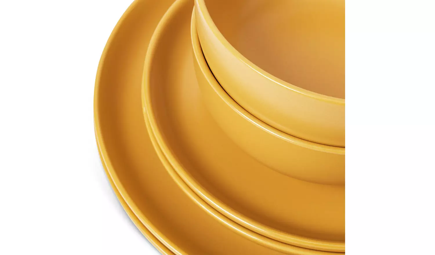 Habitat Matte Glaze 12 Piece Stoneware Dinner Set - Mustard