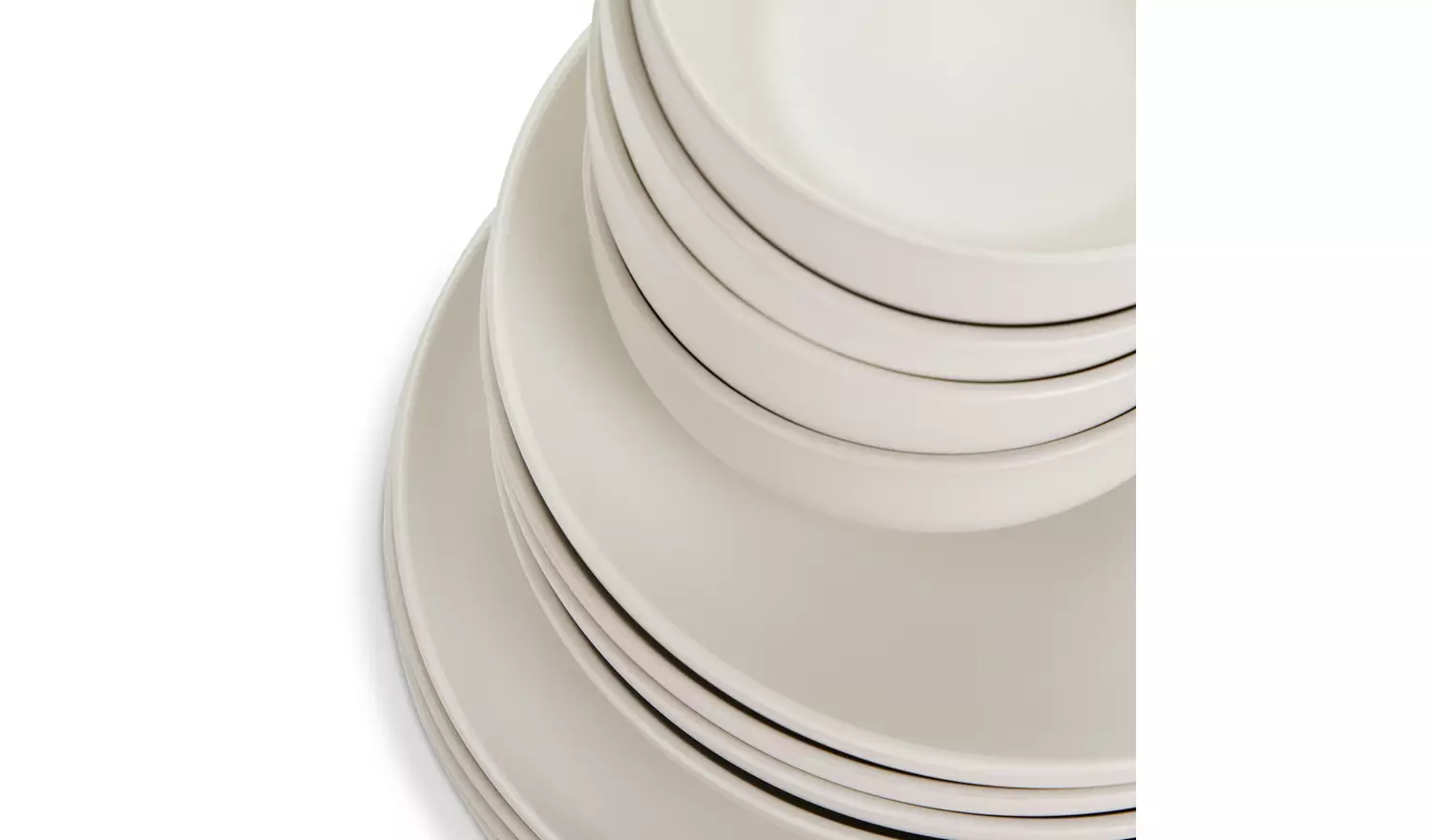 Habitat 12 Piece Stoneware Dinner Set - Matte White