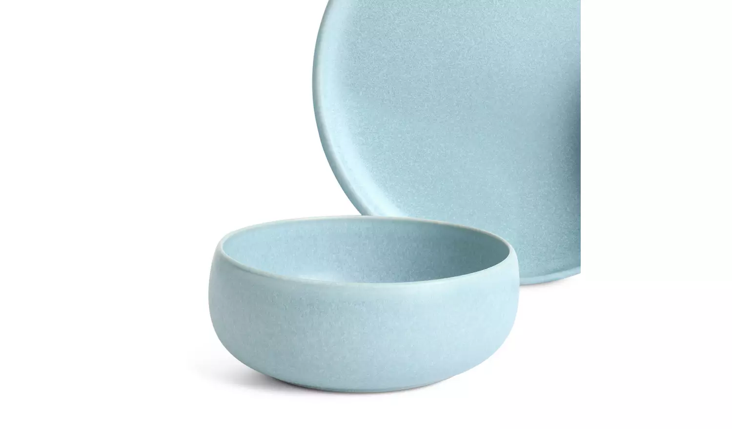 Habitat 12 Piece Reactive Stoneware Dinner Set - Blue