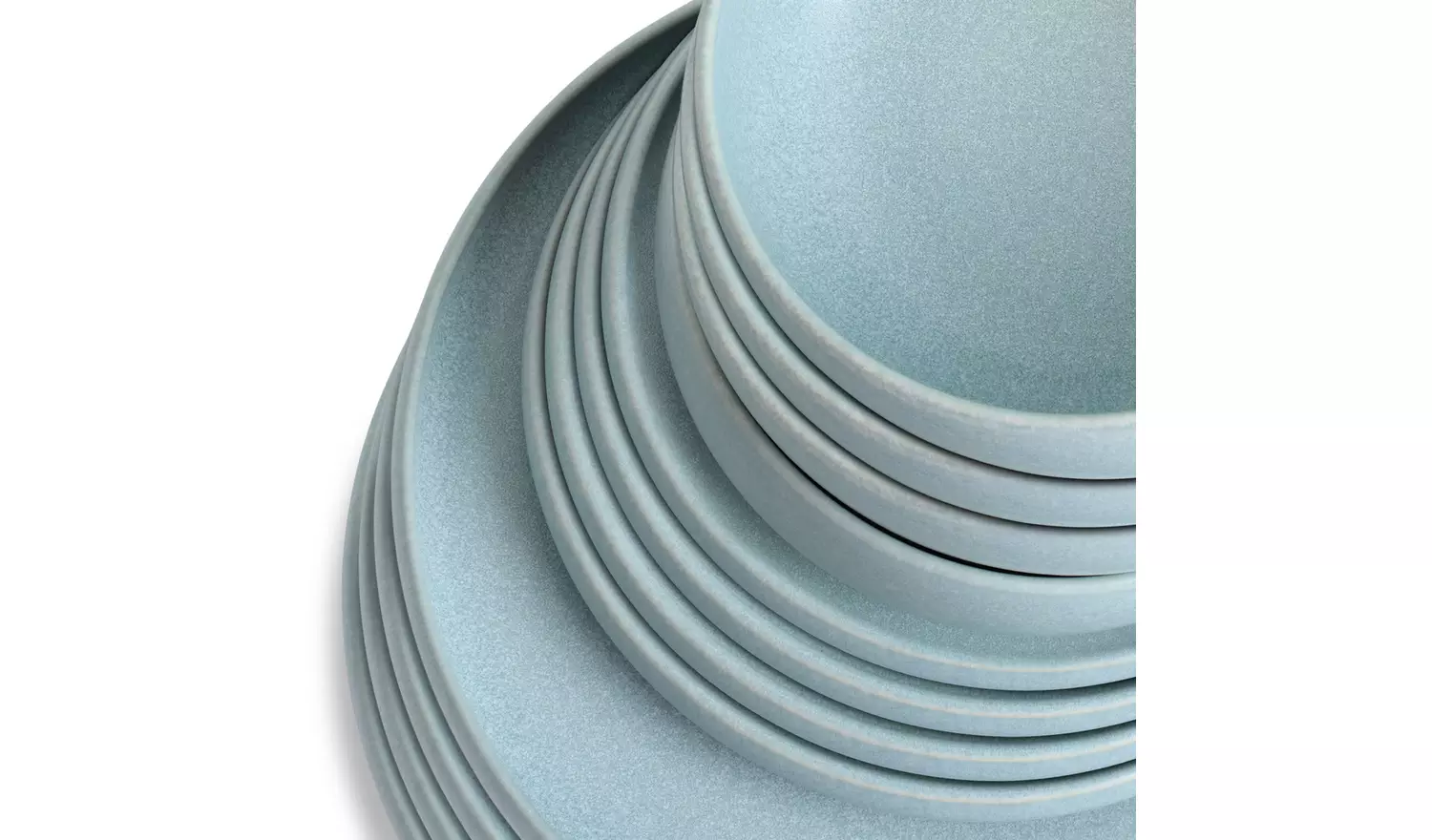 Habitat 12 Piece Reactive Stoneware Dinner Set - Blue