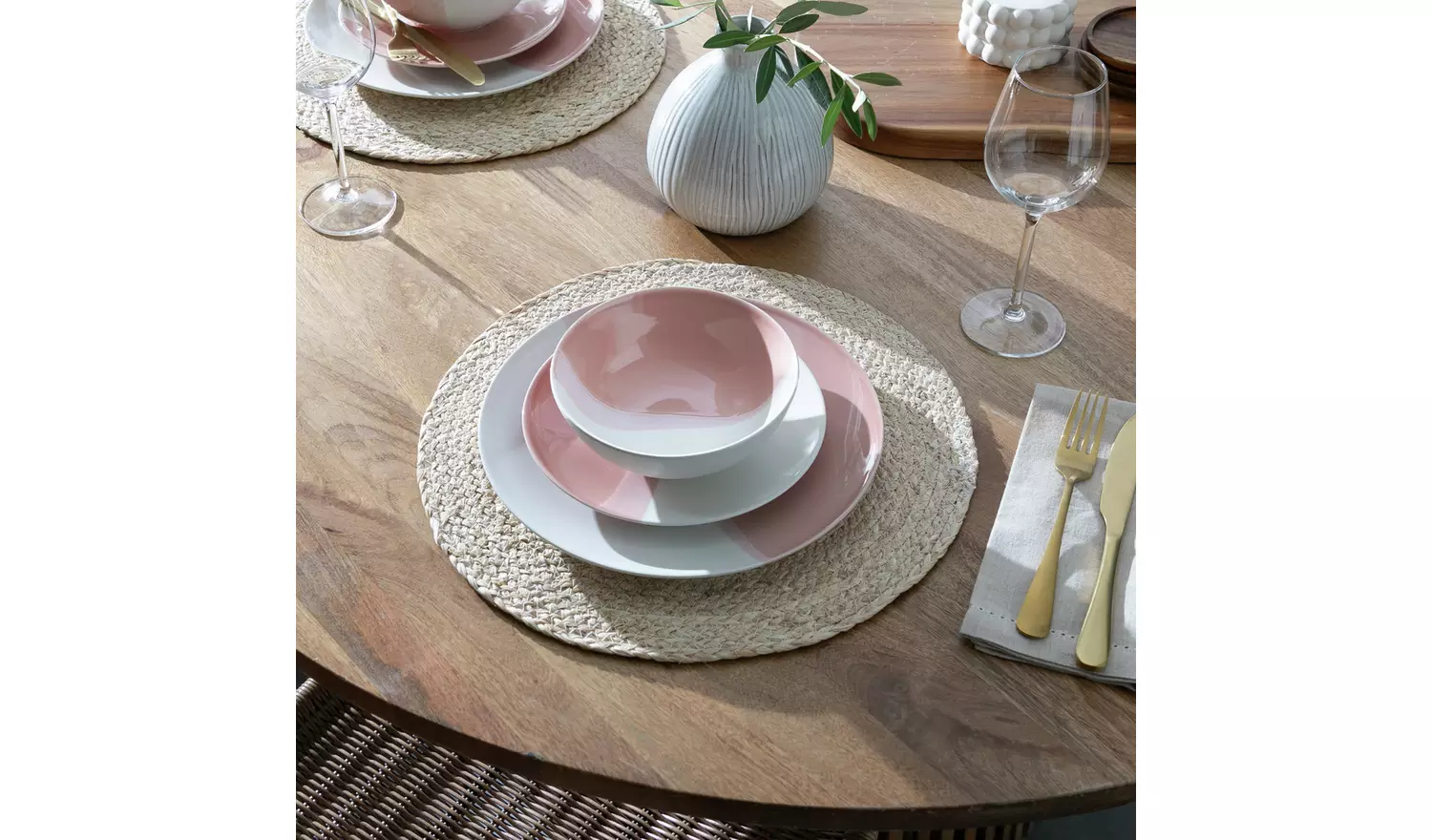 Habitat Dipped 12 Piece Stoneware Dinner Set - Multicoloured