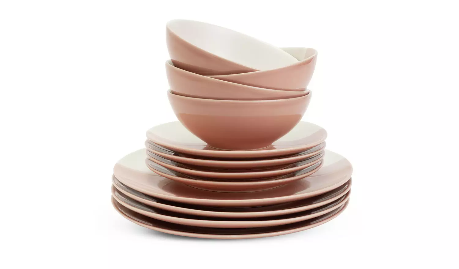 Habitat Dipped 12 Piece Stoneware Dinner Set - Multicoloured