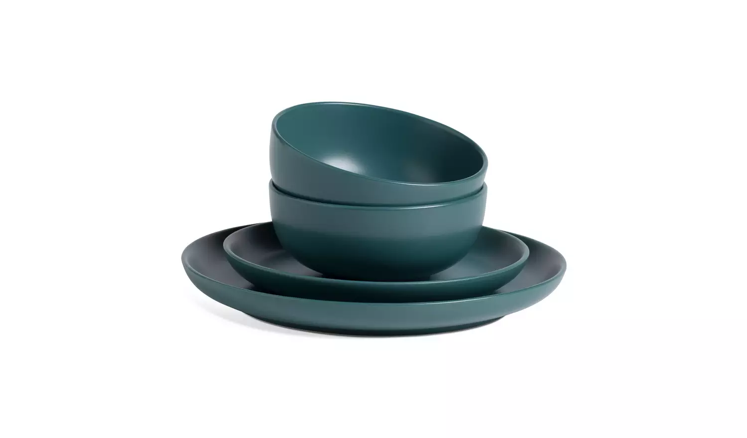 Habitat Matte Glaze 12 Piece Stoneware Dinner Set - Teal
