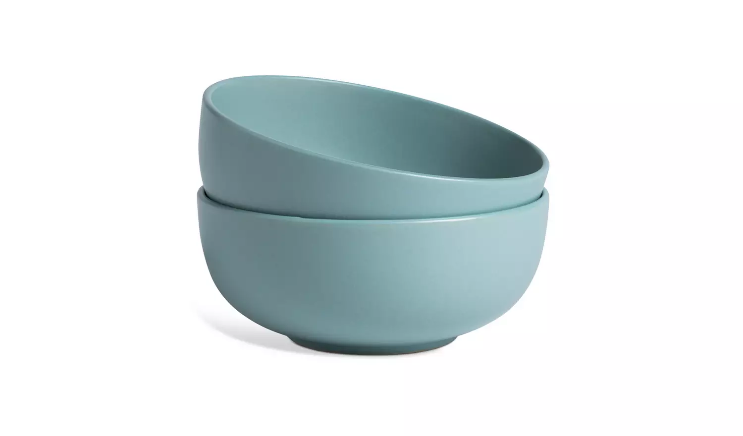 Habitat Matte Glaze 12 Piece Stoneware Dinner Set - Duck Egg