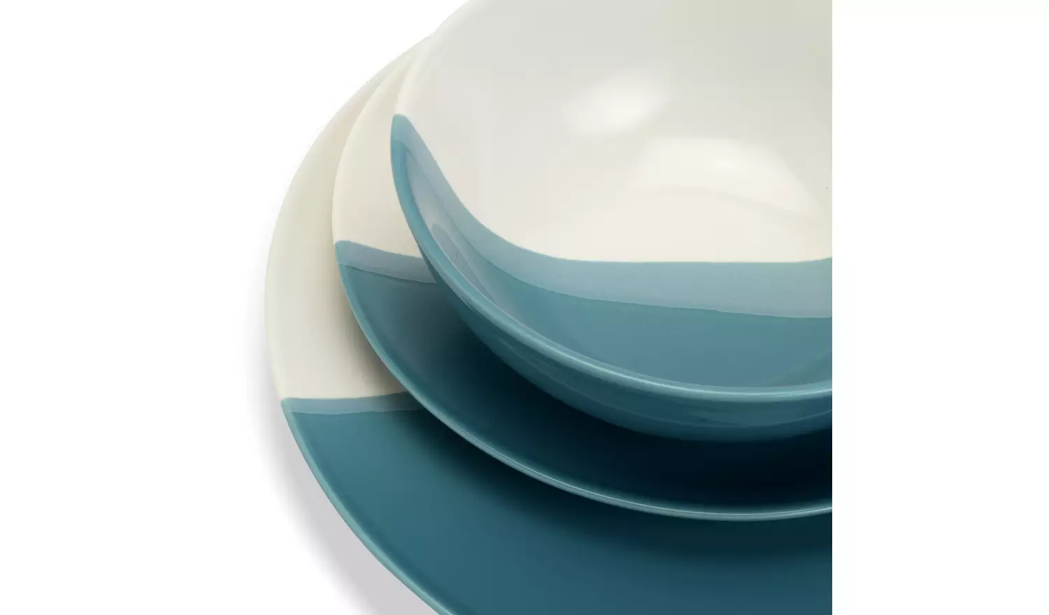 Habitat Dipped 12 Piece Stoneware Dinner Set - Multicoloured