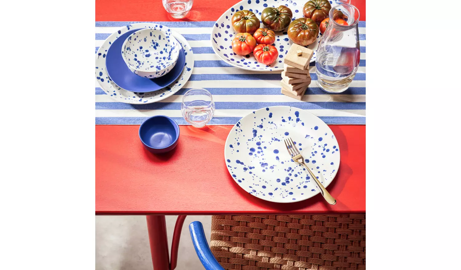 Habitat 60 Jackson 12 Piece Stoneware Dinner Set - Blue