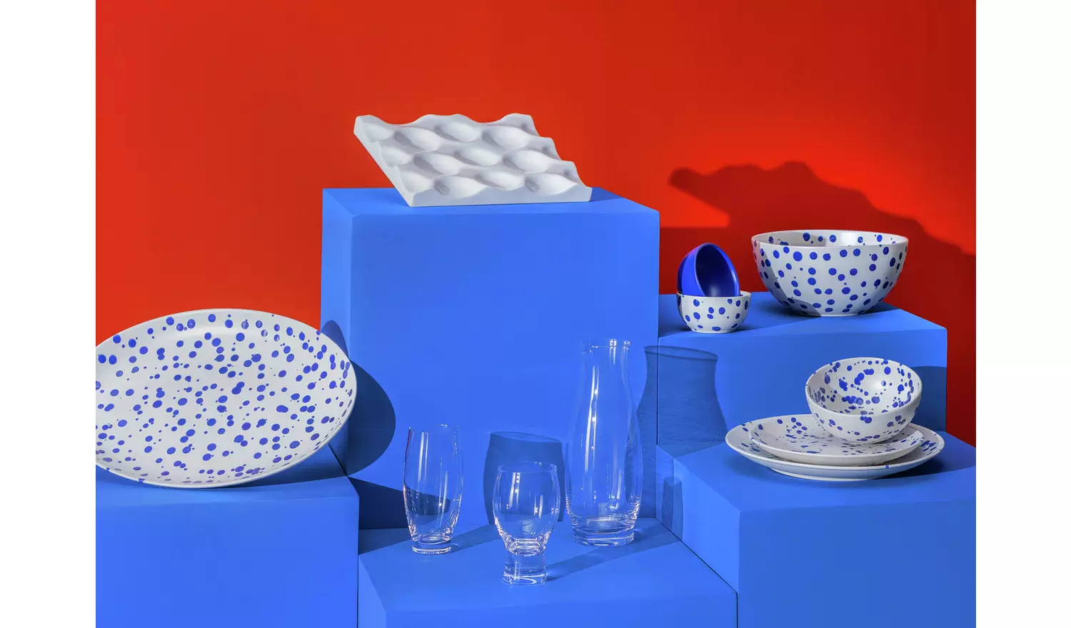 Habitat 60 Jackson 12 Piece Stoneware Dinner Set - Blue