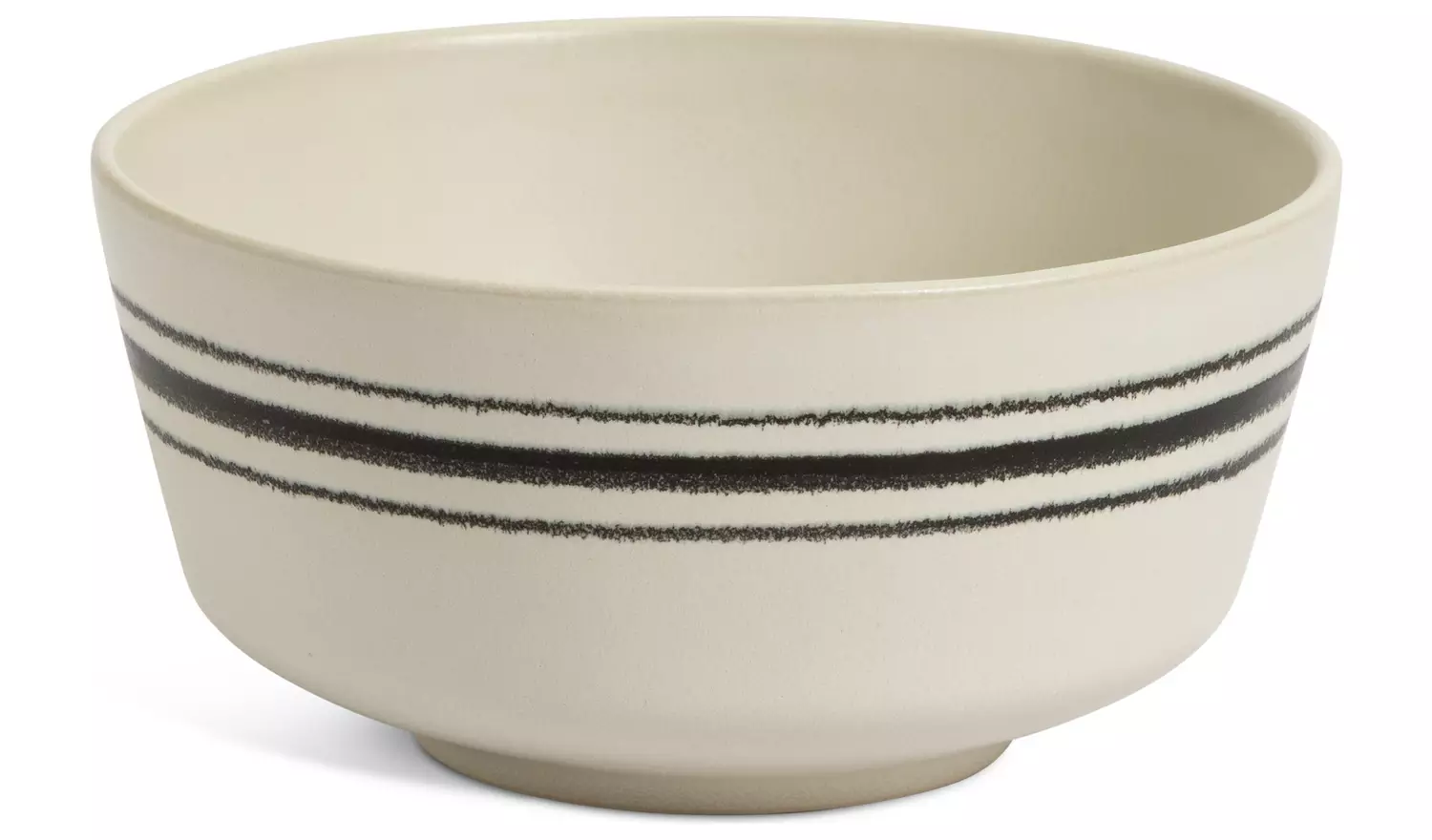 Habitat Lines 12 Piece Stoneware Dinner Set - Matt Cream
