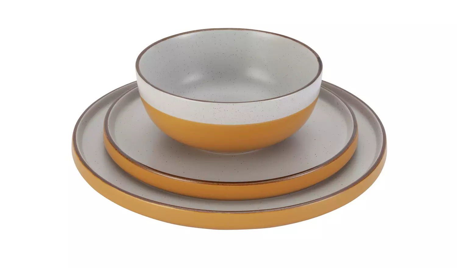 Habitat Loft Living Speckle 12 Piece Dinner Set - Mustard