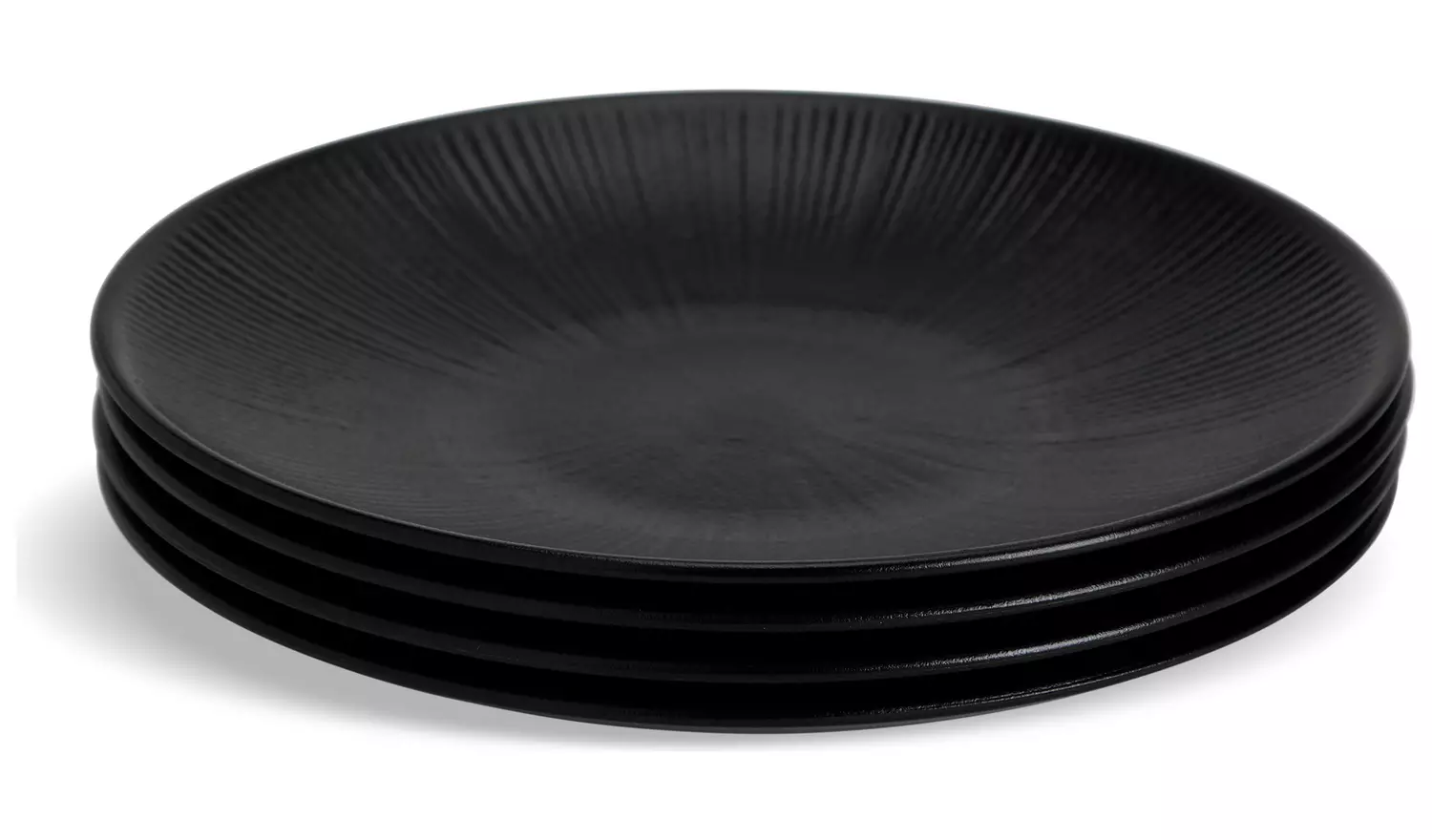 Habitat Black Textured Picnic Side Plate – set of 4