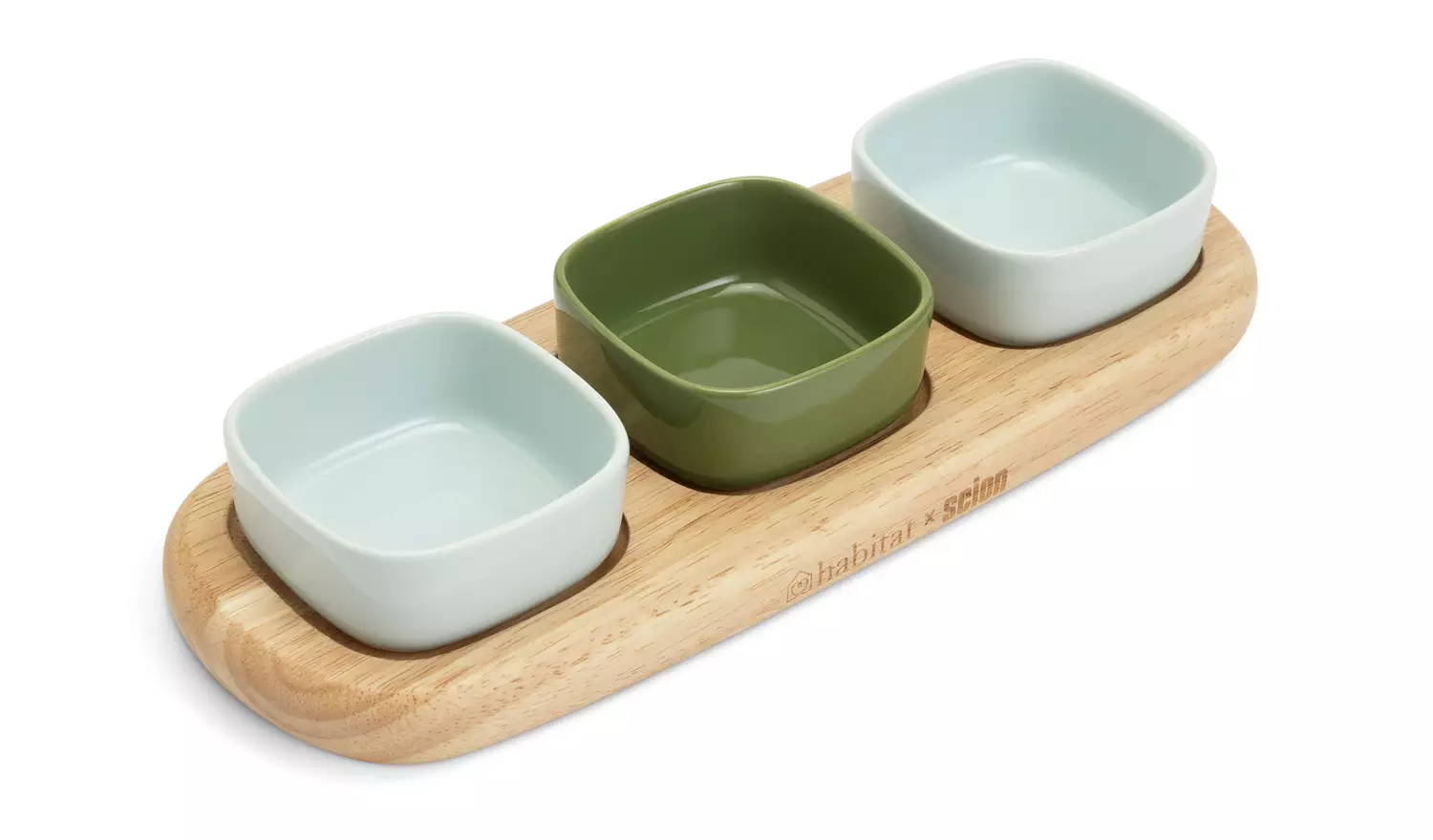 Habitat x Scion Lohko Set of 3 Dipping Bowls With Board