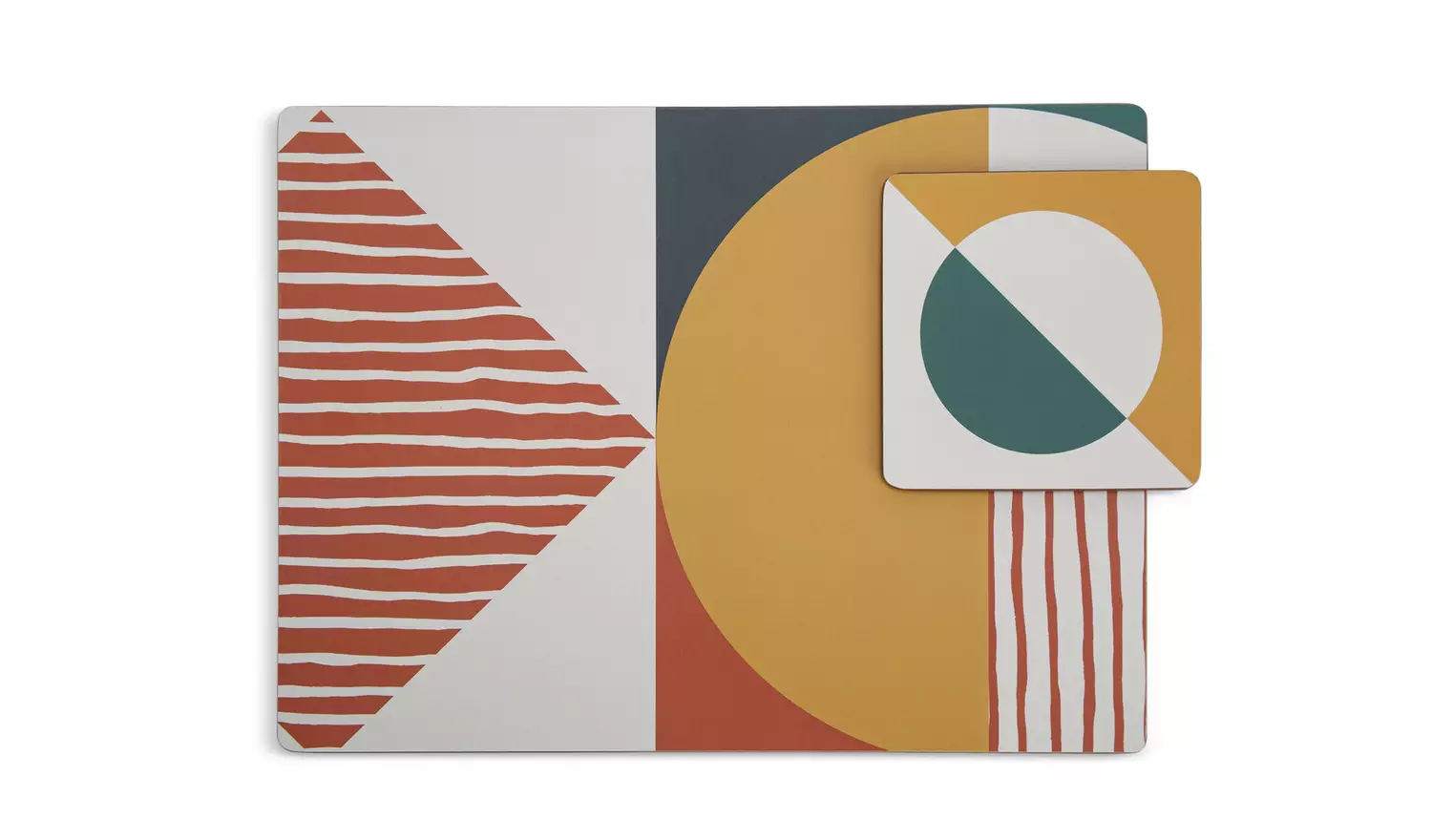 Habitat Geo Corkback Set of 4 Placemats and Coaster