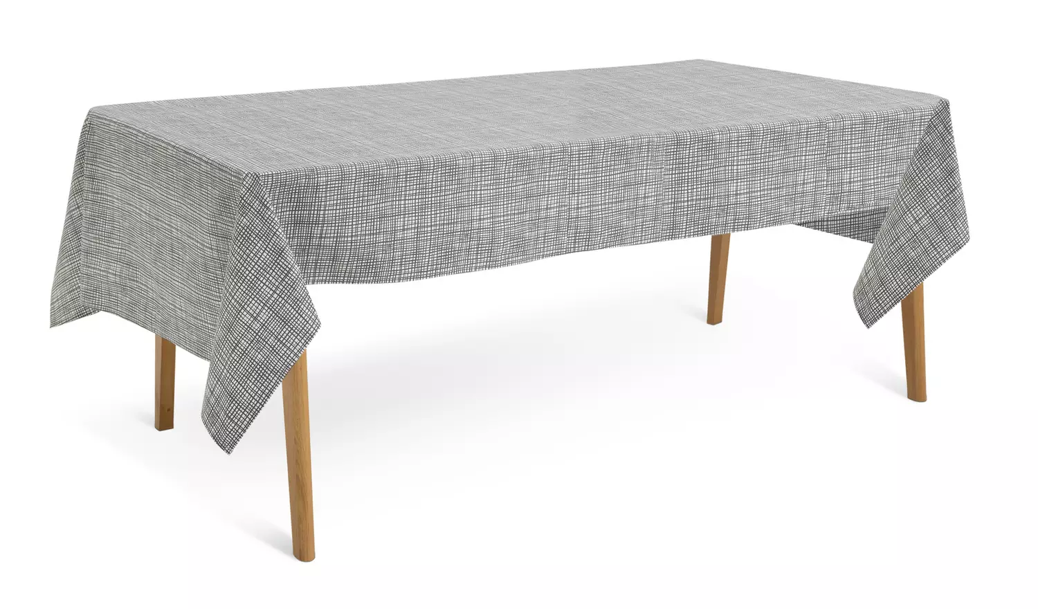 Habitat Charcoal Grid Cotton Wipe Clean Table Cloth - Grey