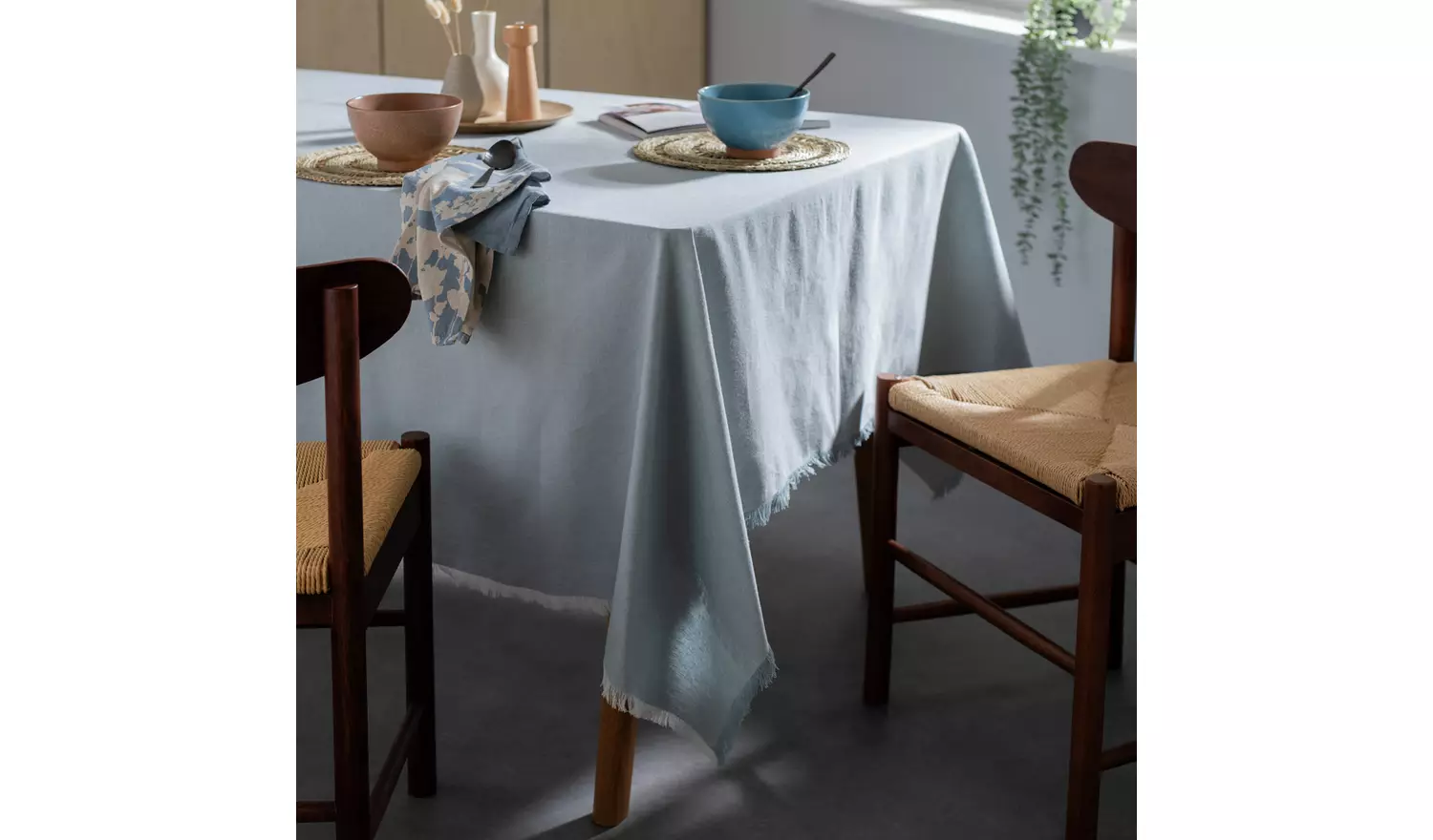 Habitat Cotton Table Cloth - Duck Egg
