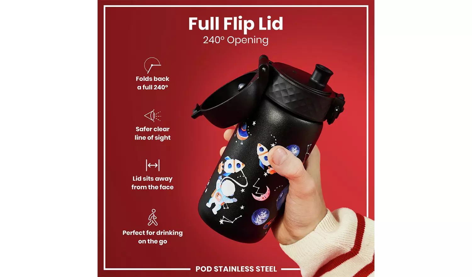 Ion8 Space Black Water Bottle - 400ml