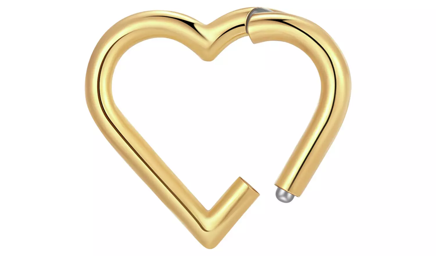 With Bling Titanium Gold PVD Coating Heart Daith Earring