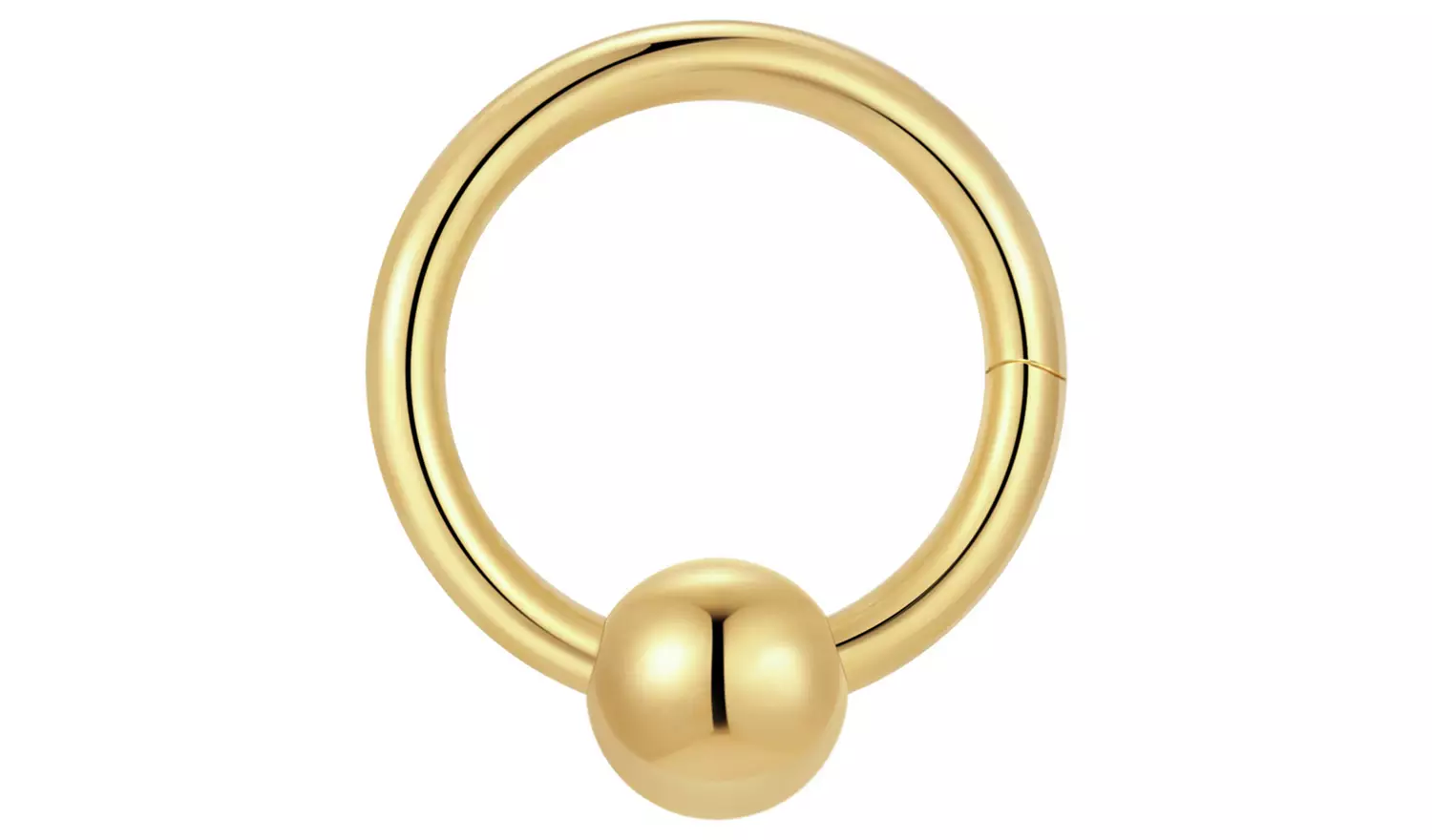 With Bling Titanium Gold PVD Coating Hoop Earring