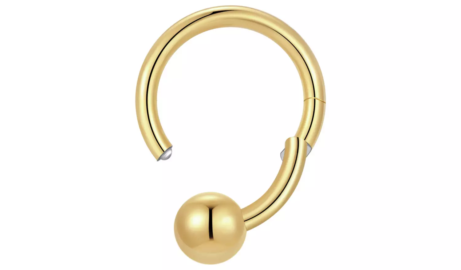 With Bling Titanium Gold PVD Coating Hoop Earring