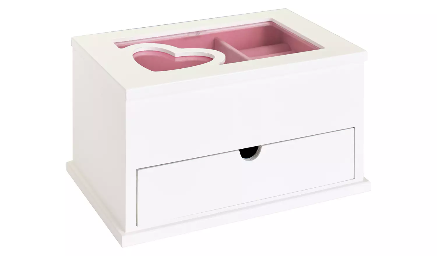 Argos Home White Heart Wooden Jewellery Box